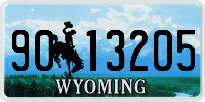 WY license plate 9013205