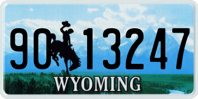 WY license plate 9013247