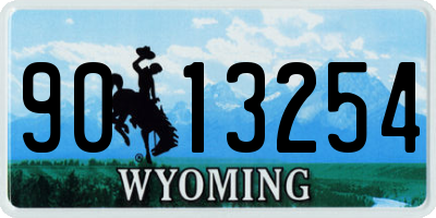 WY license plate 9013254