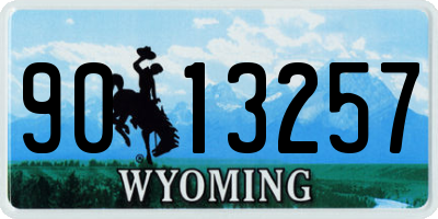 WY license plate 9013257