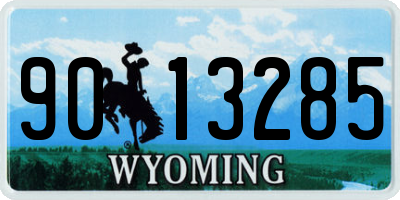 WY license plate 9013285