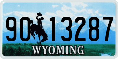 WY license plate 9013287
