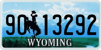 WY license plate 9013292