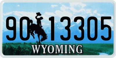 WY license plate 9013305