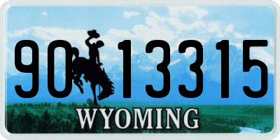 WY license plate 9013315