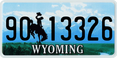 WY license plate 9013326