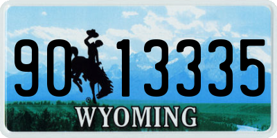 WY license plate 9013335