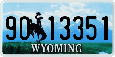 WY license plate 9013351