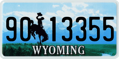 WY license plate 9013355