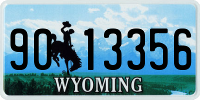 WY license plate 9013356