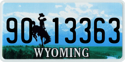 WY license plate 9013363