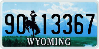 WY license plate 9013367