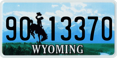 WY license plate 9013370