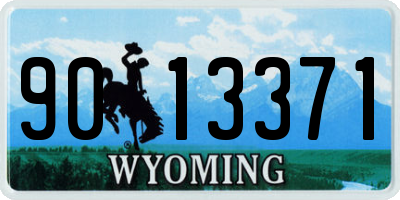 WY license plate 9013371