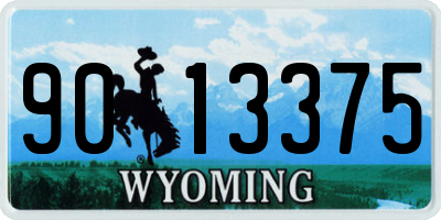 WY license plate 9013375