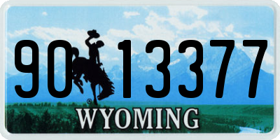 WY license plate 9013377