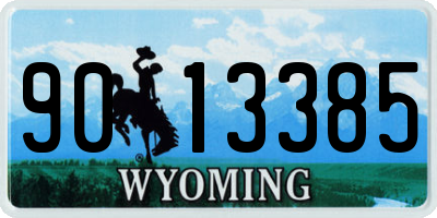 WY license plate 9013385