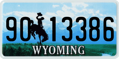 WY license plate 9013386