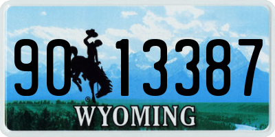 WY license plate 9013387