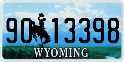 WY license plate 9013398