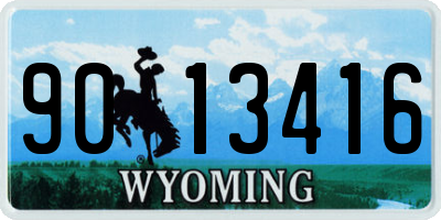 WY license plate 9013416