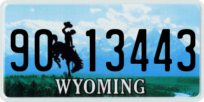 WY license plate 9013443