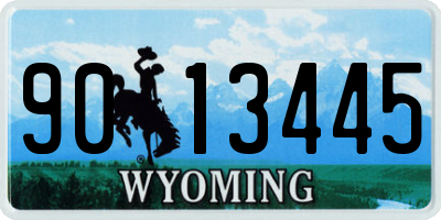 WY license plate 9013445