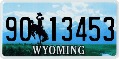 WY license plate 9013453
