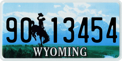WY license plate 9013454