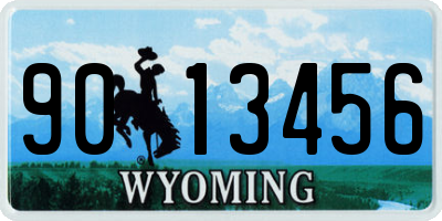 WY license plate 9013456