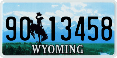 WY license plate 9013458