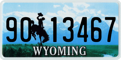 WY license plate 9013467