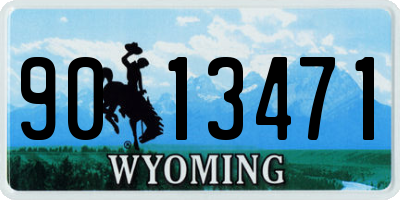 WY license plate 9013471