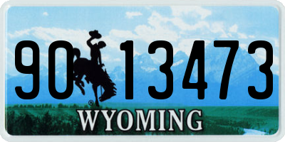 WY license plate 9013473