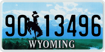 WY license plate 9013496