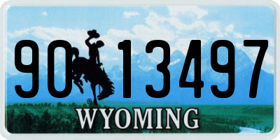 WY license plate 9013497