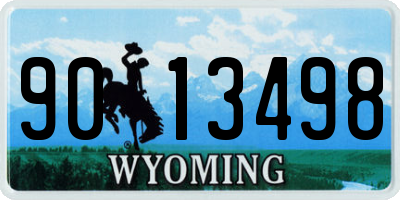 WY license plate 9013498