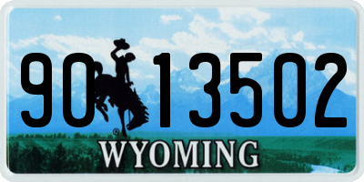 WY license plate 9013502