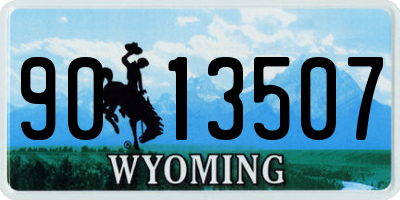 WY license plate 9013507