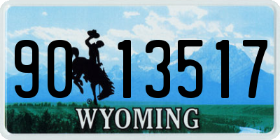 WY license plate 9013517