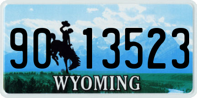 WY license plate 9013523