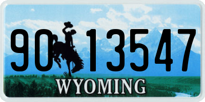 WY license plate 9013547
