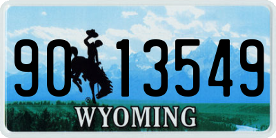 WY license plate 9013549