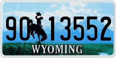WY license plate 9013552