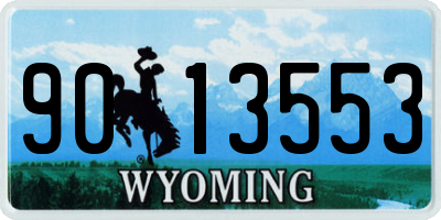 WY license plate 9013553
