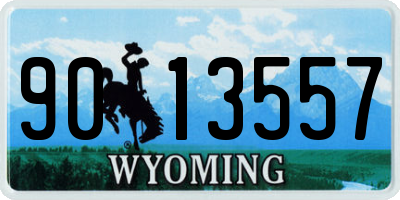 WY license plate 9013557