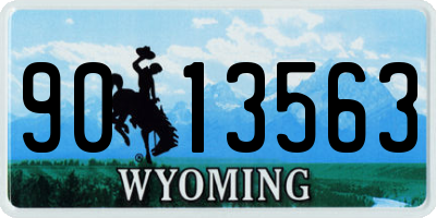 WY license plate 9013563
