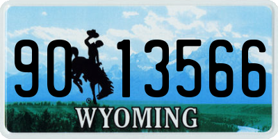 WY license plate 9013566