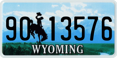 WY license plate 9013576