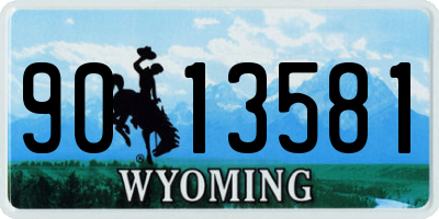WY license plate 9013581